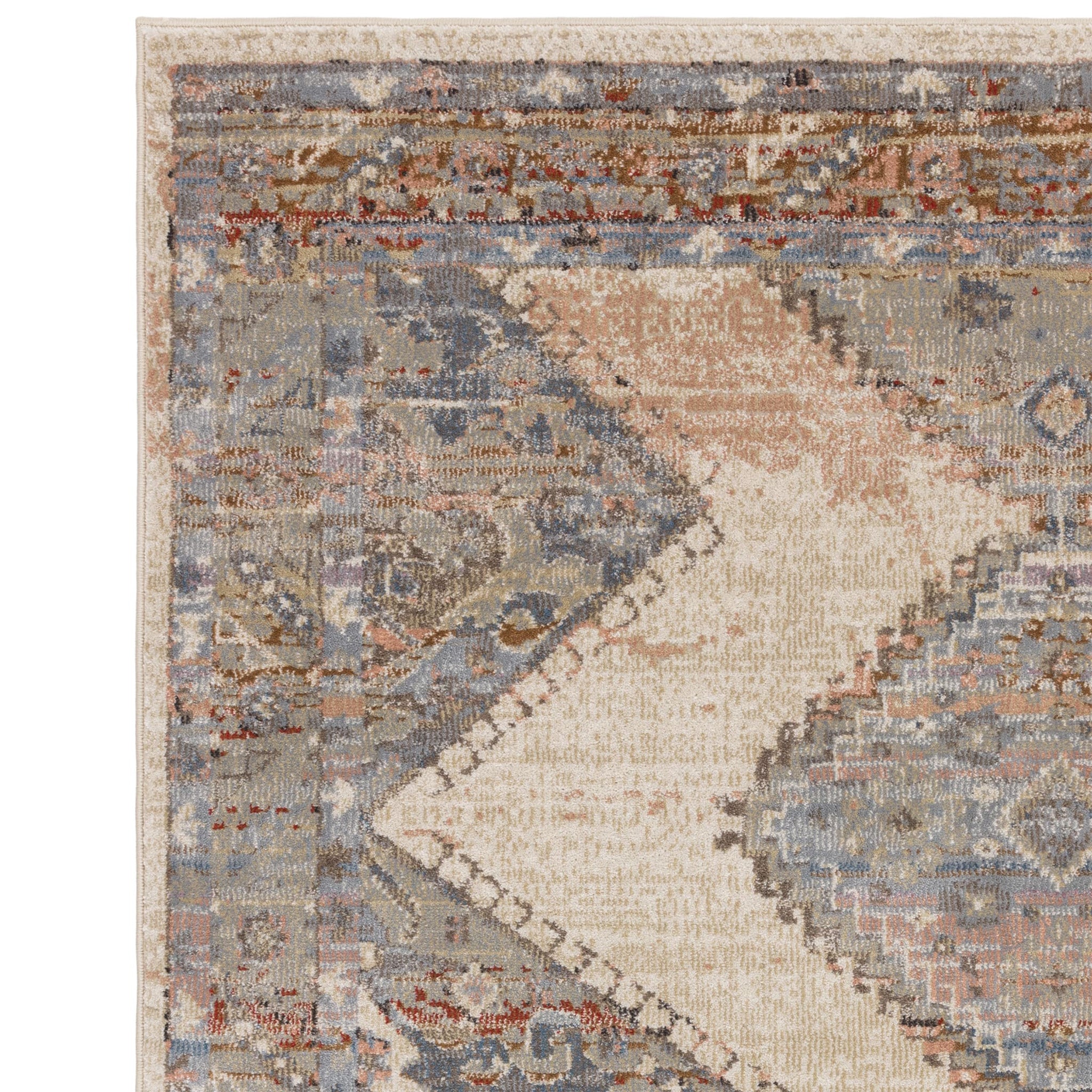 Heritage Style Zig Zag Rug in Washed Terracotta